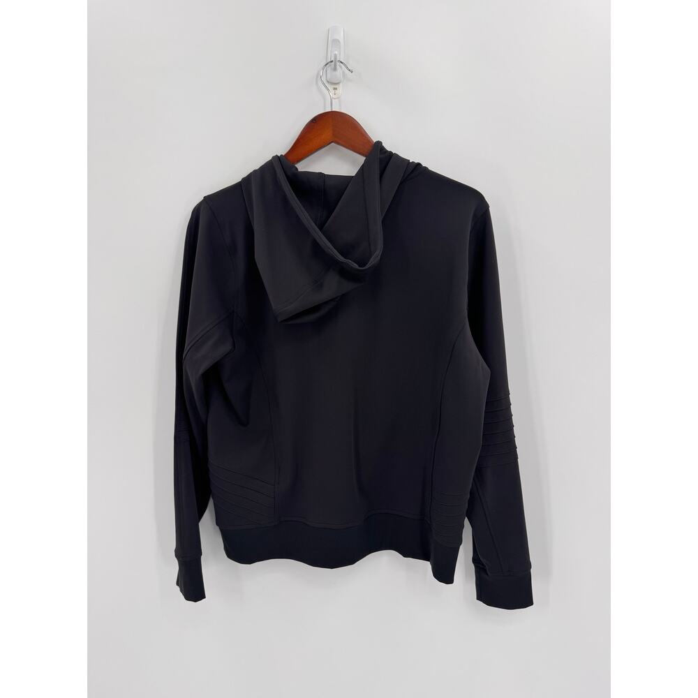 Athleta Black Venice Moto Hoodie Sculpttek Zip Pocket Athleisure Size Large - Picture 7 of 10